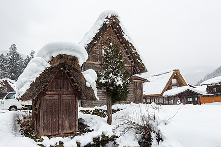 日本高山Gifu的地界标志Takayama降雪公园农村文化白川旅游风景村庄旅行高山图片