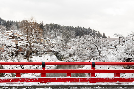 中桥 下雪 宫川河 冬季 日田 吉富 高山和日本的陆界标志旅游房子季节文化城市村庄公园樱花建筑游客图片