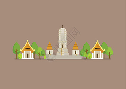 藏族文化,它制作图案的历史古白庙矢量插画