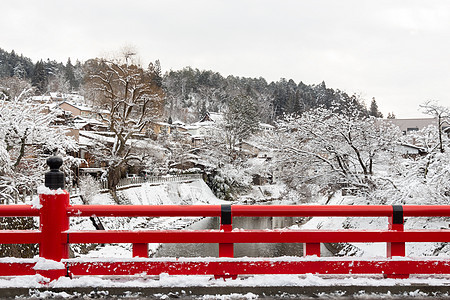 中桥 下雪 宫川河 冬季 日田 吉富 高山和日本的陆界标志游客季节旅游房子地标旅行公园村庄文化建筑图片