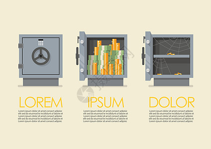 一套有保安的金属安全材料财富金融刑事银行秘密插图密码订金商业成功图片