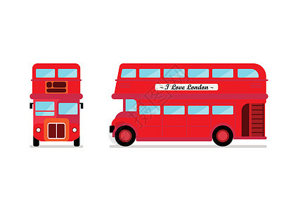伦敦市公交车Fron和侧视图图片