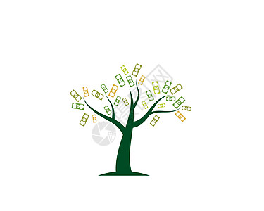 钱树标志图标矢量图硬币商业钱包钱袋子金融银行业机构现金交易储蓄图片