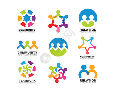 社区网络和社交图标设计合伙男人友谊女士孩子们会议团队幸福多样性商业图片