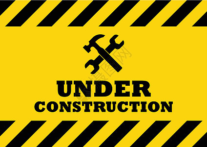 建筑标志下横幅锤子艺术电脑危险建造工人木板警告工具图片