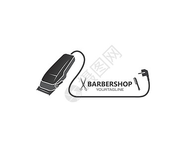 用于理发师商业插图的 icin矢量头发沙龙店铺缝纫梳子剃刀女性男人标识工具图片