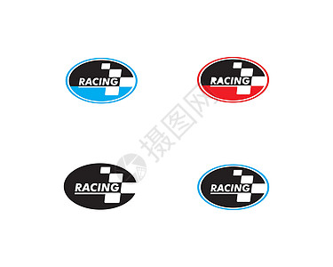自动motif 插图 Vecto 的赛车旗图标白色锦标赛字体黑色汽车商业标识头盔旗帜公式图片