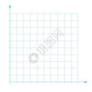 网格纸 数学图 具有 x 轴和 y 轴的笛卡尔坐标系 带有彩色线条的方形背景 学校教育的几何图案 透明背景上的内衬空白图表打印大图片