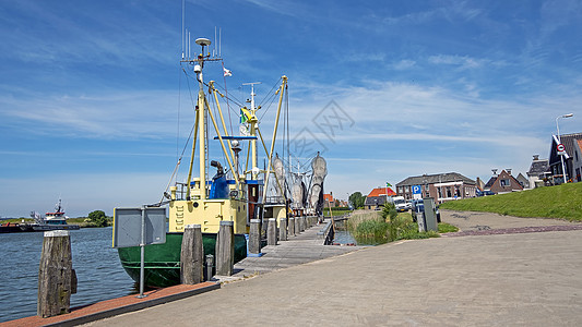 荷兰Workum港传统渔船(荷兰) 海洋中的传统渔船图片