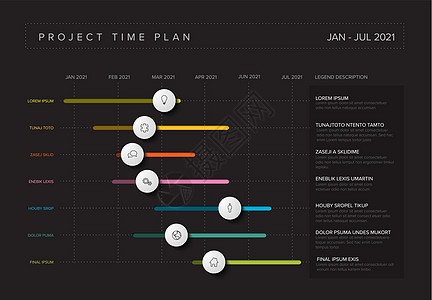 Gantt 黑暗项目生产时间表图图片