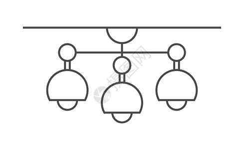 吊灯 天花板灯的矢量图标 插图 以白色背景隔开 简单线性设计壁灯灯光剪贴簿办公室产品手绘草图空白公寓绘画图片