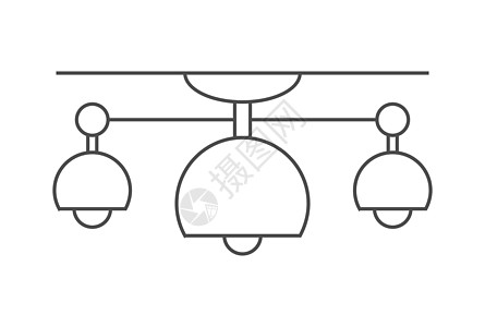 吊灯 天花板灯的矢量图标 插图 以白色背景隔开 简单线性设计产品壁灯办公室剪贴簿空白公寓手绘灯光草图绘画图片