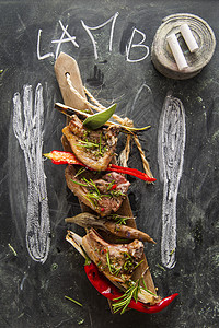 羊排草本植物胡椒白色红色美食炙烤餐厅韭葱食物迷迭香图片