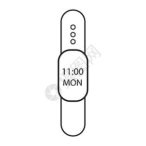 在白色矢量背景上的移动应用程序的手腕观察图标符号图标图片