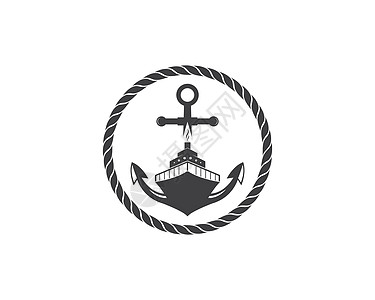 海洋图解的海图示矢量徽标图标帆船造船航行锚地运输冒险标签船运旅行保险图片