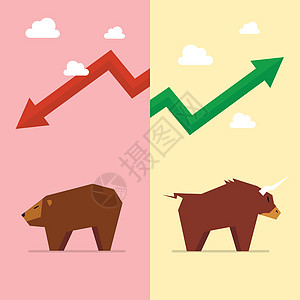 以及股市的公牛和公牛符号银行业收益危机统计风险经济金融进步数据利润图片