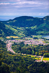 传统住房 Azores 葡萄牙亚速尔州Sao Miguel岛村的美景农村邻里建筑火山花园旅行村庄建筑学住宅城市图片