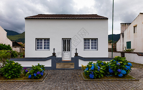 传统住房 Azores 葡萄牙亚速尔州Sao Miguel岛村的美景村庄花园农村旅行建筑学城市邻里火山房屋住宅图片