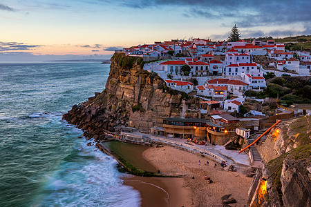 是葡萄牙辛特拉市的一个海边城镇居住区 靠近葡萄牙利斯博亚海岸海滩市容海岸线旅行地标活动海景文化支撑图片