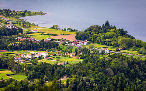 传统住房 Azores 葡萄牙亚速尔州Sao Miguel岛村的美景火山建筑学城市邻里房屋建筑住宅村庄花园农村图片