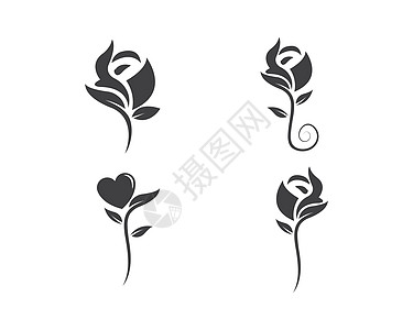 玫瑰花朵标志模板花园夫妻玫瑰公司生态标识郁金香化妆品插图叶子图片