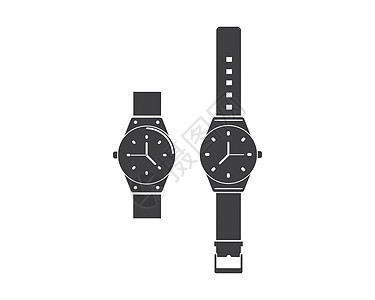 手表图标矢量模板设计奢华手镯小时拨号黑色标识男性商务白色配饰图片
