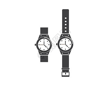 手表图标矢量模板设计商务带子男性男人手镯标识人士黑色拨号手腕图片