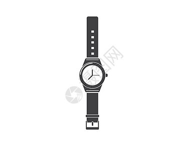 手表图标矢量模板设计标识商务小时商业奢华插图手腕时间带子黑色图片