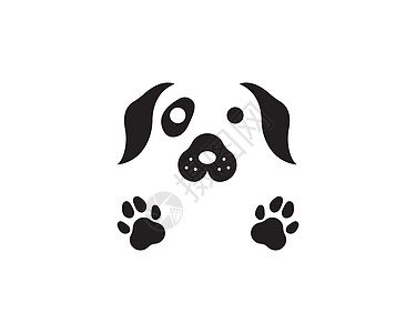 狗标志图标矢量模板卡通片宠物脚印小狗哺乳动物兽医白色插图动物小猫图片