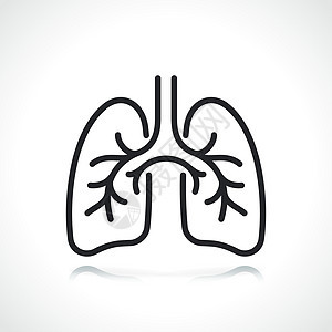 人体肺部器官线图标图片