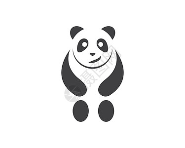 熊猫标志矢量 ico黑色竹子荒野婴儿插图动物卡通片哺乳动物标识白色图片