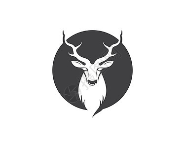 鹿图标矢量设计绘画鹿角黑色动物园驯鹿男性小鹿哺乳动物动物群艺术图片