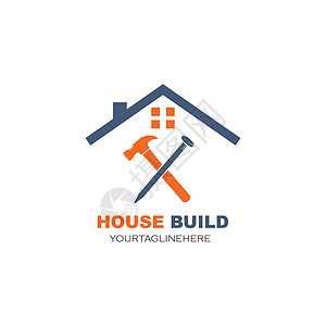 房屋建造和翻新标志图标矢量图插图城市材料大厦服务工作房子工程锤子扳手图片