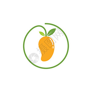 芒果果实制作图案矢量图标识甜点食物植物热带卡通片水果海报插图标签图片