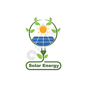 太阳能电池板标志矢量图标的自然能量蓝色技术电气面板绳索控制板发电机插头房子插座图片