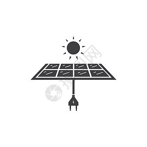 太阳能电池板标志矢量图标的自然能量车站插座面板技术力量标识环境绳索电气控制板图片