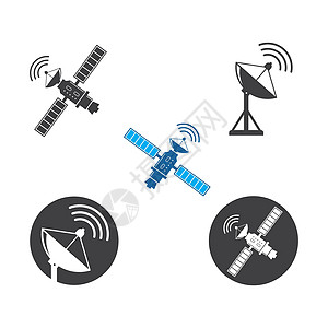 卫星矢量图标插图设计技术收音机盘子多边形控制板艺术世界电讯数据天线图片