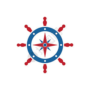 航海它制作图案的罗盘矢量标志图标的操舵船图片