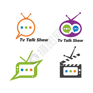 电视脱口秀标志图标矢量它制作图案广播喜剧聊天网络播送插图商业视频创造力技术图片