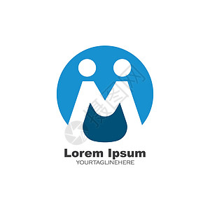 字母人概念标志模板 Vecto领导卫生会议保健诊所伙伴身份艺术字母标识图片