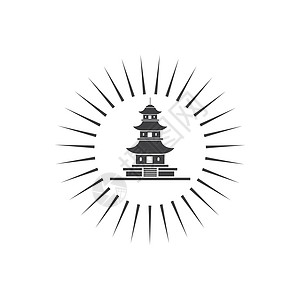 它制作图案的宝塔图标矢量图佛教徒房子城市旅游历史景观神社文化旅行历史性图片