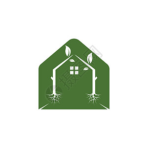 树屋图标矢量图设计商业公司品牌住房树木生态木头房子建筑学叶子图片