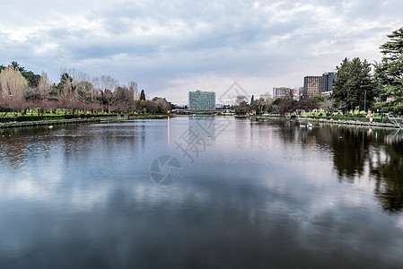 对意大利罗马欧元湖的景象观城市植被绿色运动风景建筑池塘闲暇地标公园图片