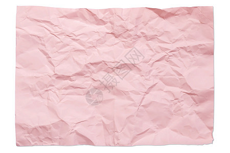 粉红色空白 4A 皱巴巴的纸隔离在白色背景与阴影图片