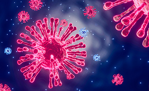 3D使显微镜细胞Corona病毒2019特写 看病毒细胞的显微镜危险微生物学流感生物科学疾病宏观危害生物学药品图片