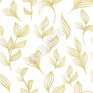 与金叶子的植物学背景在白色背景 它制作图案矢量图片