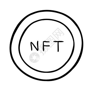 NFT coi 的卡通矢量图解技术插图网络代币化标识符支付区块链收藏品交换绘画图片