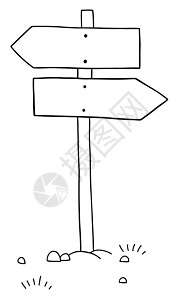 显示两个不同方向的道路标志的卡通矢量插图适应症驾驶运输街道木板城市安全路标旅行警告图片