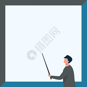 教师绘图拿着棍子指着板显示新课 教师设计坚持并坚持空白白板演示想法男性运动蓝色成人工程师计算机绘画图像经理数字图片