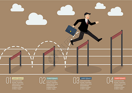 跳过更高的障碍的商务人士图片